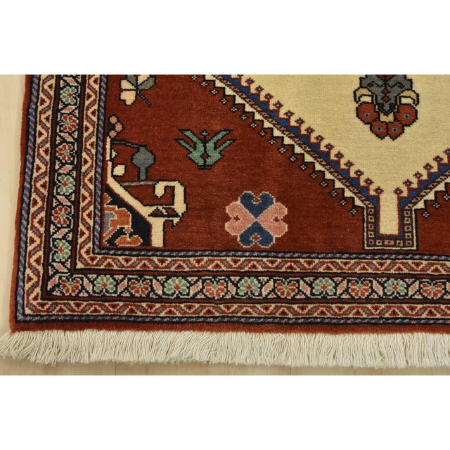 Fine Kashmar Runner 2’8” X 6’6” Ivory Wool Traditional Hand-Knotted Rug For Sale - Image 9 of 12