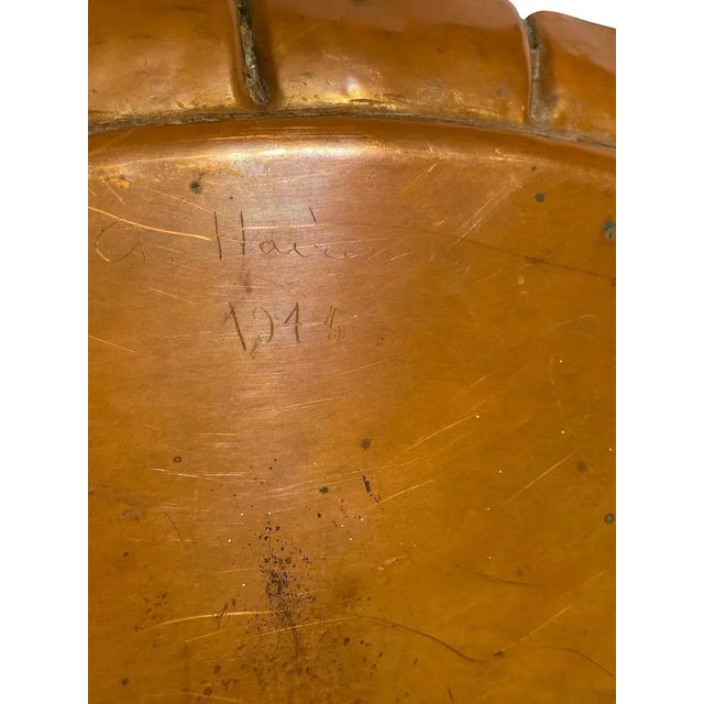 Copper 1945 Arts & Crafts Style Armenac Hairenian Large Copper Tray For Sale - Image 8 of 10