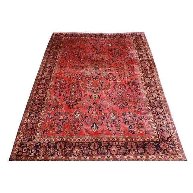 Middle Eastern Sarough Hand-Knotted Rug For Sale - Image 3 of 11