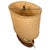 Vintage 1970s Brass Whale Table Lamp W/ Walnut Wood Base & Grasscloth Shade For Sale - Image 16 of 18