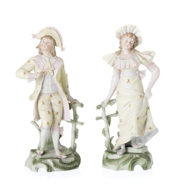 Gallant Figures in Biscuit Porcelain 19th Century, Set of 2 For Sale - Image 6 of 6