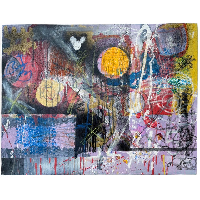 Extra Large Multi Media Painting “Mbhtc Collaboration Tryptic #231" - For Sale - Image 4 of 4