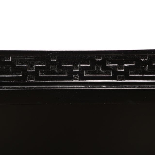 Paint 1950s Mid-Century Sideboard in Black Lacquer With Greek Key Detail by James Mont For Sale - Image 7 of 12