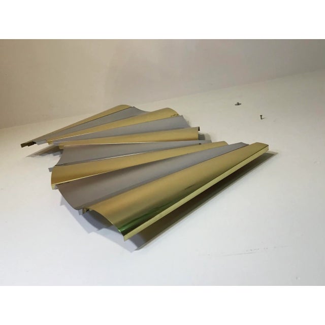 1980s Curtis Jere 'Outfold' Abstract Brass and Chrome Wall Sculpture, Signed Dated 1985 For Sale - Image 5 of 13