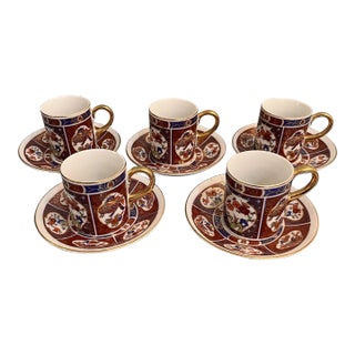 Vintage Pearl China Imari Boxed Tea Set - 10 Pieces For Sale