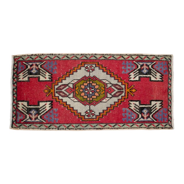 Hand Knotted Door Mat, Entryway Rug, Bath Mat, Kitchen Decor, Small Rug, Turkish Rug - 1'7" X 3'3" For Sale