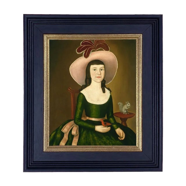 "Miss Denison of Stonington Connecticut" Contemporary Reproduction Print on Canvas, Framed, 8 x 10 For Sale - Image 4 of 4