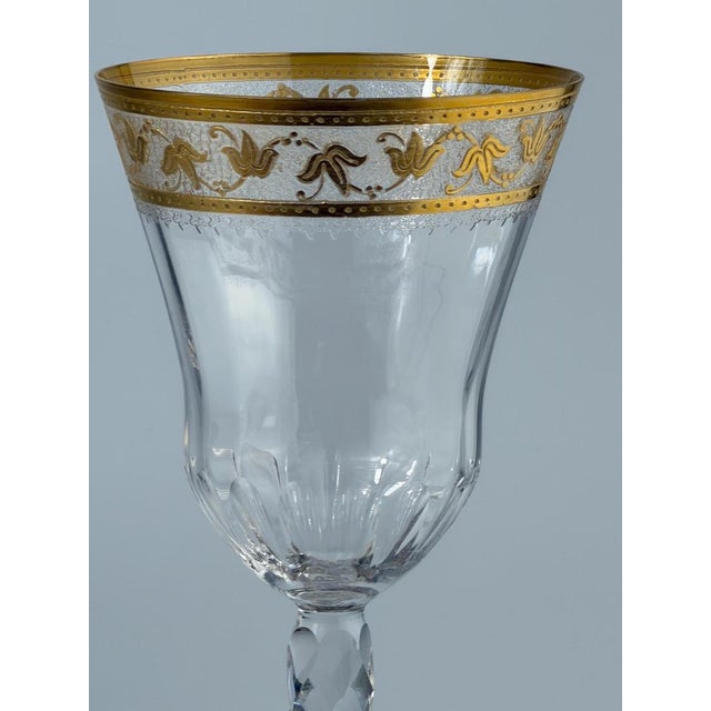 Antique Thistle Crystal Wine Glass from Saint Louis, 1890s For Sale - Image 6 of 9