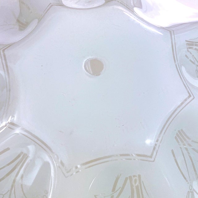 This ruffled shade can be hung both ways and was most likely originally a pull down shade but can be easily used as a semi...