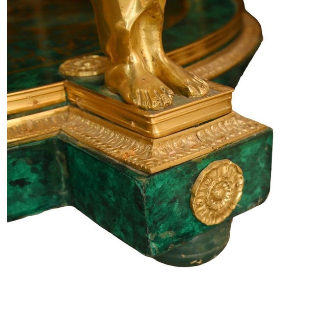 French Napoleon III Revival Centre Table in Malachite For Sale - Image 5 of 13