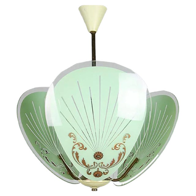 Vintage Italian Murano Glass Pendant Light, 1950s For Sale