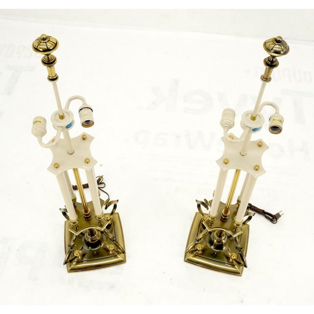 Like NEW Fine Stifel Brass Table Lamps Mid Century Modern - A Pair For Sale - Image 12 of 12