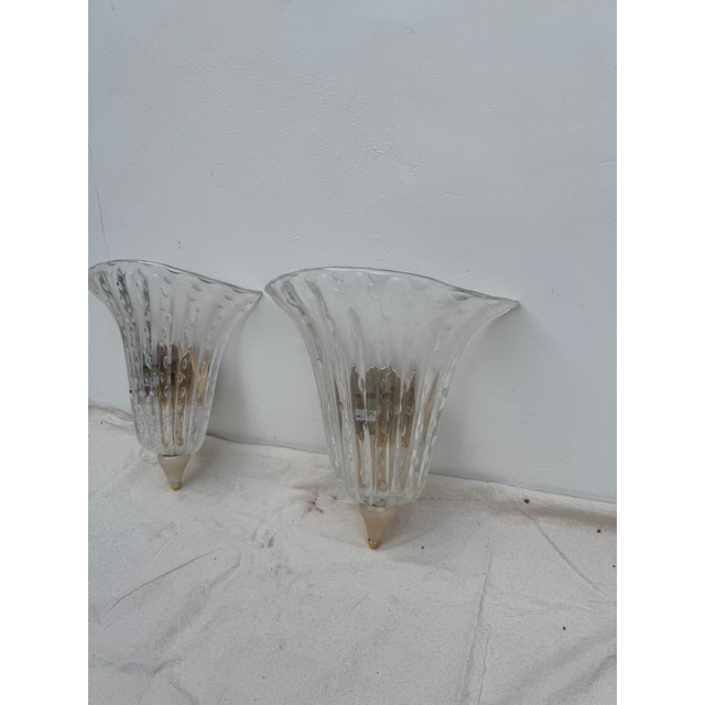 1980s Barovier & Toso Murano Glass Sconces - 2 For Sale - Image 10 of 18