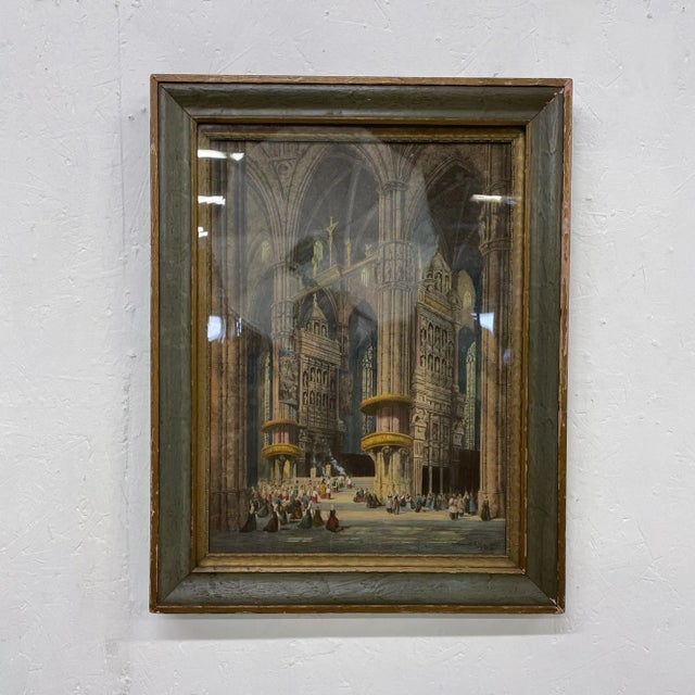 Early 20th Century Church Interior Watercolor Painting by Henry Thomas Schafer For Sale - Image 12 of 12