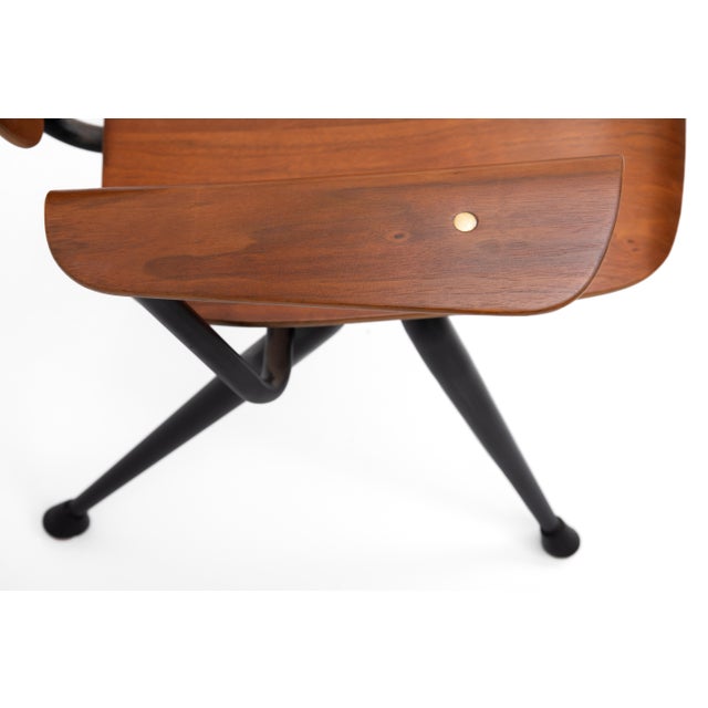 Walnut Brunswick Walnut Plywood Armchairs After Eames DCM Jean Prouvé - A Set of Four For Sale - Image 15 of 18