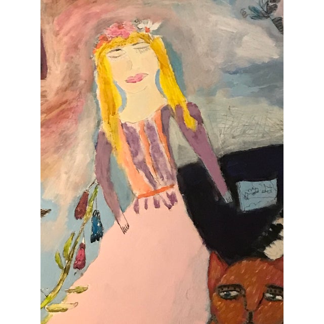 Illustration “The Magical Recital”, Original Unframed Acrylic Painting on 24” X 36” Canvas, Whimsical, Colorful and Charming For Sale - Image 3 of 8