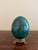 Metal Large Solid Malachite Egg on Neoclassical Brass Stand With Paw Feet For Sale - Image 7 of 10