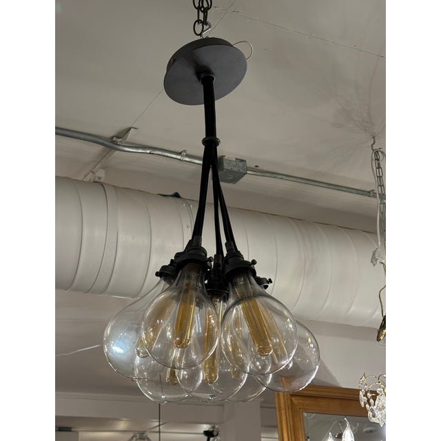 Modern Restoration Hardware Filament Chandelier For Sale - Image 3 of 12