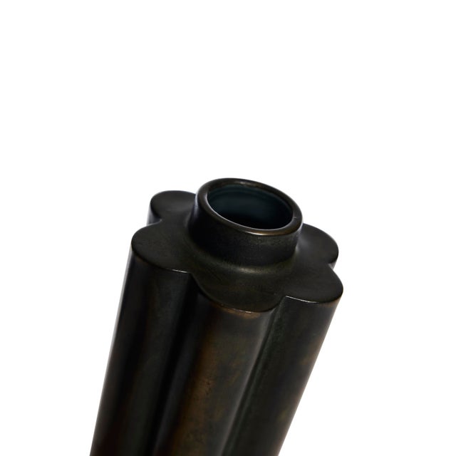 Swedish Ceramic Vase with Bronze Glaze from Gepe, 1930s For Sale - Image 3 of 5