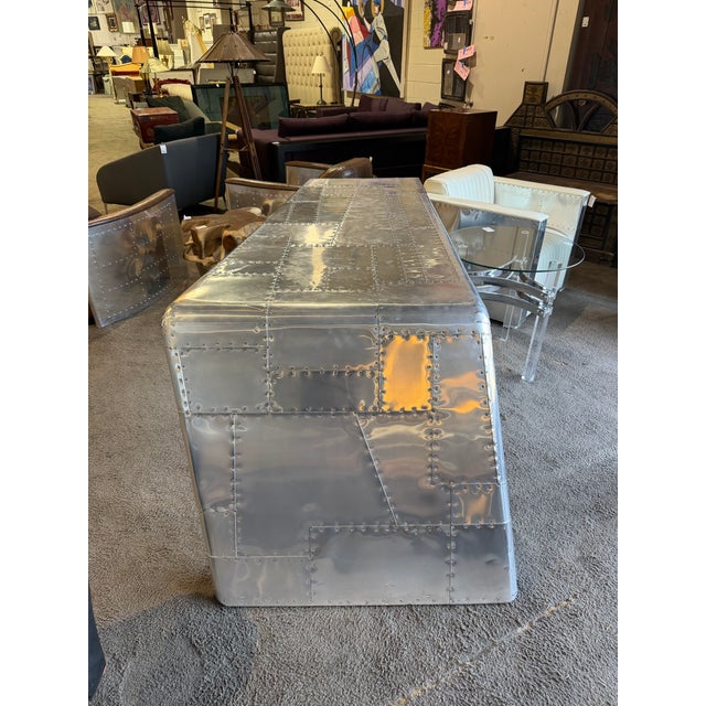 Restoration Hardware Aviator Aluminum Desk For Sale In Las Vegas - Image 6 of 8