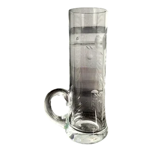 Vintage Finely Etched Double Shot Cordial Fine Glass (1)