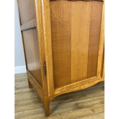Brown Vintage French Louis Oak 2-Door Bedroom Armoire For Sale - Image 8 of 11