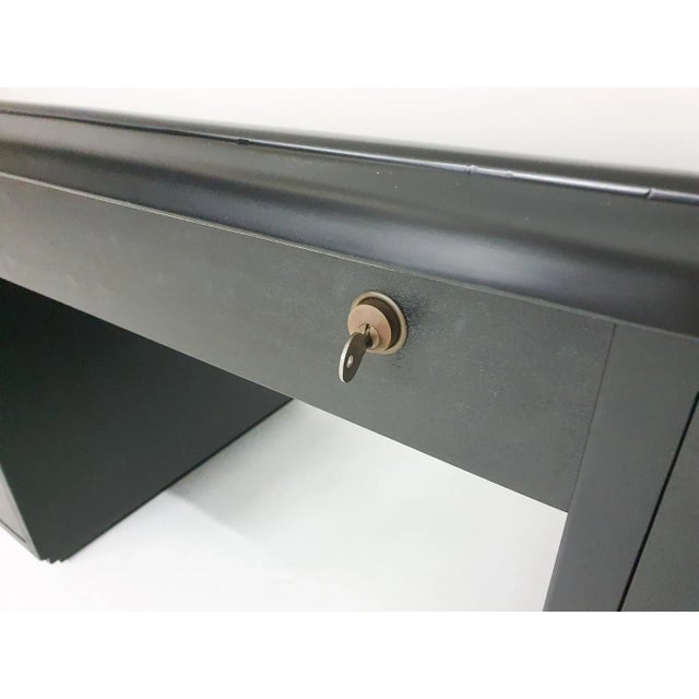 Large Black Wooden Executive Desk, 1960s For Sale - Image 10 of 17
