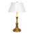 Neoclassical Solid Brass Table Lamp With Ivory Parchment Shade For Sale