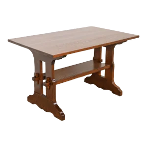 Gustav Stickley Mission Oak Arts & Crafts Trestle Library Table or Writing Desk, Newly Restored