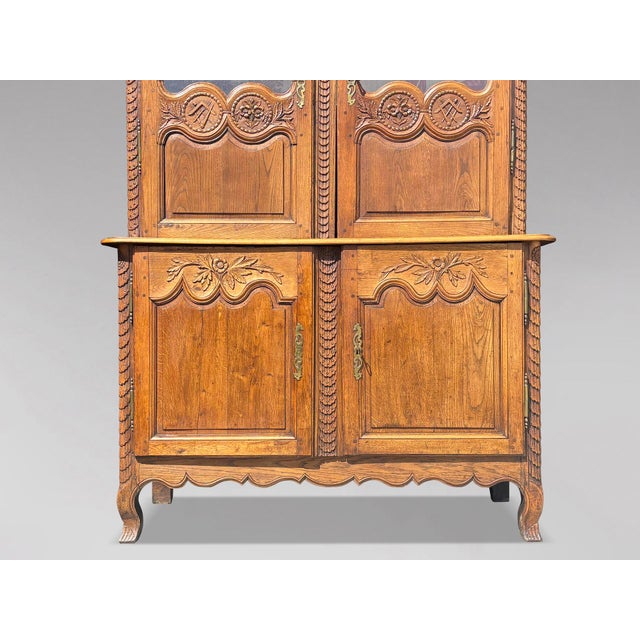 18th Century Louis XV Oak Masonic Deux Corps Cabinet For Sale - Image 9 of 17