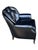 Vintage English Black Leather Club Chair With Tufted Back & Casters For Sale - Image 10 of 12