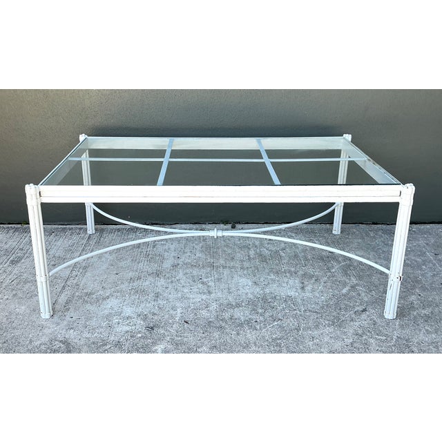 Metal Vintage Metal and Glass Coffee Table For Sale - Image 7 of 12