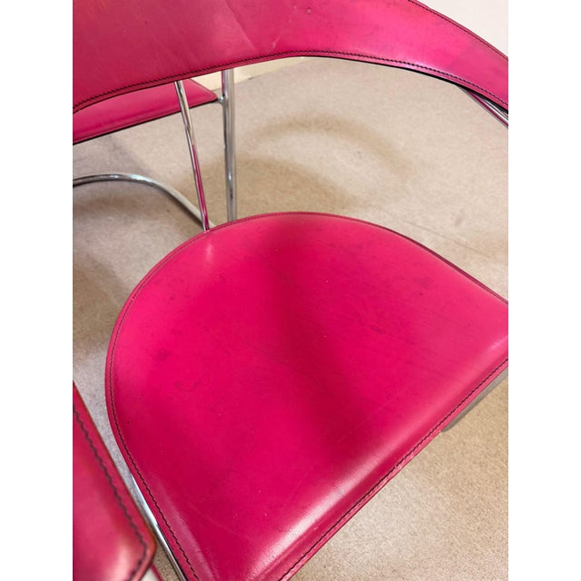 Canasta Cantilever Chairs in Pink, 1980s, Set of 4 For Sale - Image 13 of 16