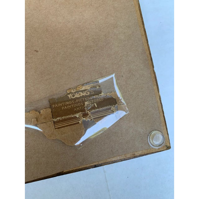 Mid 20th Century Garden With Fountain Midcentury Watercolor Landscape Painting For Sale - Image 5 of 6