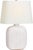 Transitional Chapman & Myers by Visual Comfort Signature Pemba Medium Combed Table Lamp in Glossy White Crackle with Linen Shade For Sale - Image 3 of 3
