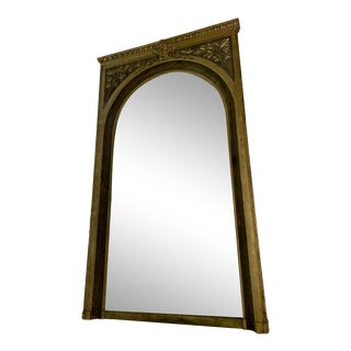Extra Large Antique Gilt Full Length Mirror For Sale