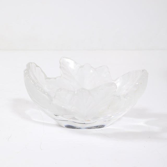 Mid-Century Modernist Lalique "Compiegne" Frosted & Clear Glass Bowl For Sale In New York - Image 6 of 17