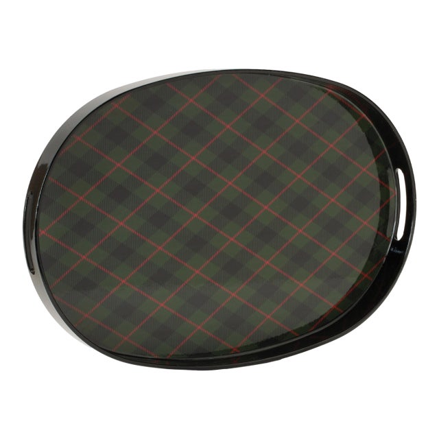 Holiday Plaid Tray 17.5"L For Sale
