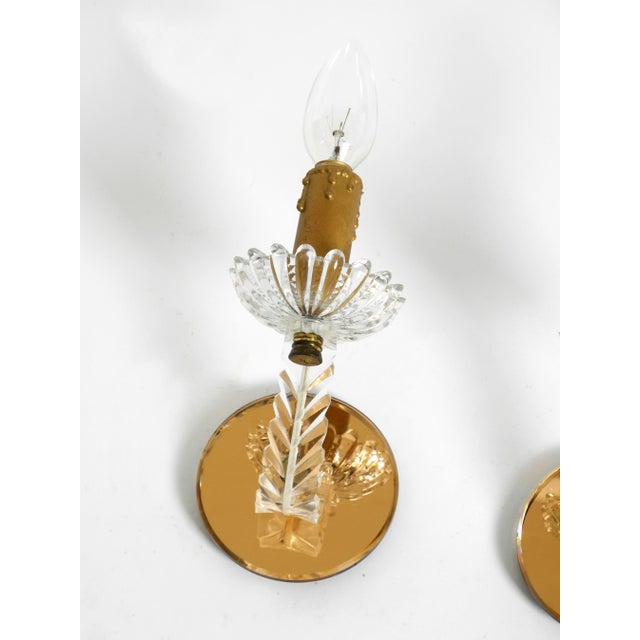 1960s Italian Wall Lamps in Glass and Mirror, 1960s, Set of 2 For Sale - Image 5 of 13