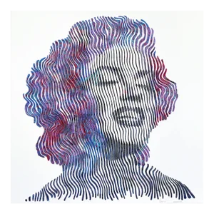 Legend in Light and Shadow: Marilyn Monroe - Figurative Abstract 3d Painting Original Artwork by Virginie Schroeder