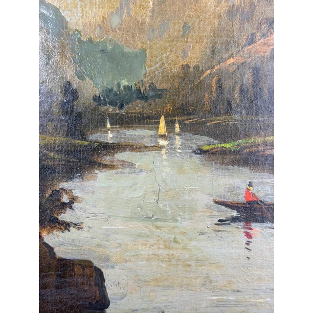 G. Wynant, European Romantic Landscape, 1800s, Oil on Canvas For Sale - Image 10 of 17