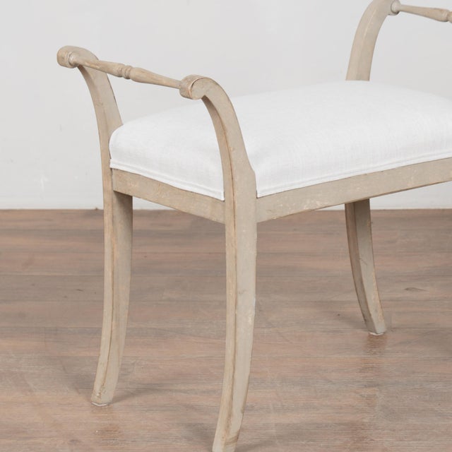 Pair, Gray Swedish Gustavian Tabouret Stools, Circa 1920 For Sale - Image 4 of 15