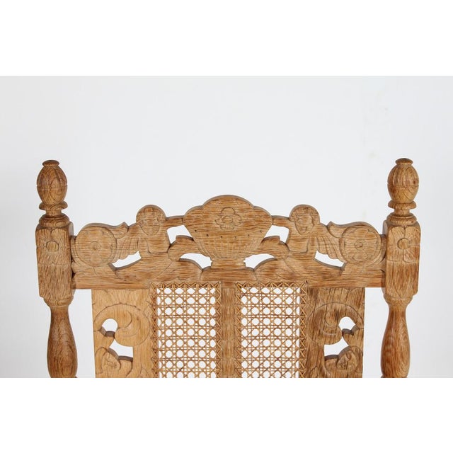 Danish Renaissance Handcrafted Armchair in Oak and New Sheepskin by Axel Einar Hjorth, 1940s For Sale - Image 6 of 9