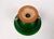 Mid-Century Modern Emerald Green Frosted Glass and Terracota Pedestal Bowl, 1950s For Sale - Image 12 of 13