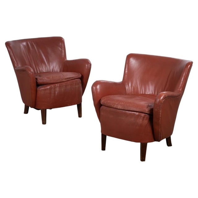 Danish Club Chairs in Leather, 1930s, Set of 2 For Sale - Image 12 of 12