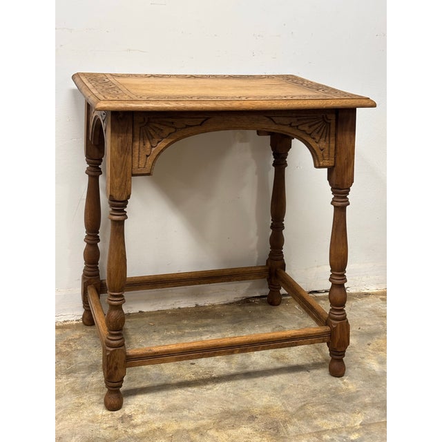 19th Century English Oak Table With Lunette Frieze Detail For Sale - Image 11 of 11
