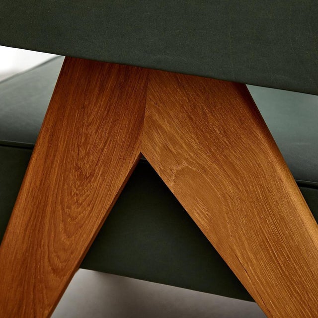 053 Capitol Complex Armchair in Teak and Green Leather by Pierre Jeanneret for Cassina For Sale - Image 15 of 16