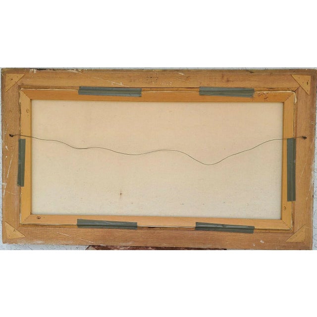 Vintage Large 48" Original Signed G Whitman Landscape Oil Painting For Sale - Image 10 of 13