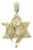 Star of David & Chai 14k Yellow Gold Charm Pendant For Sale
