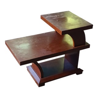 Solid Wood End or Side Table With Defined Architectural Shape and Minimalist Design For Sale